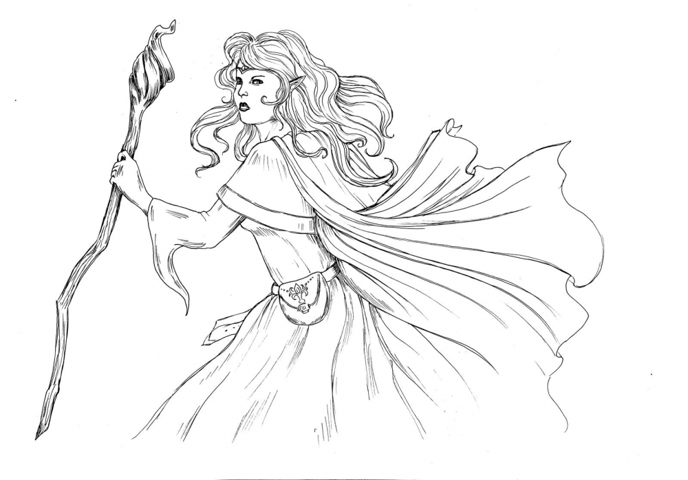 Illustration: Elfenmagierin 1