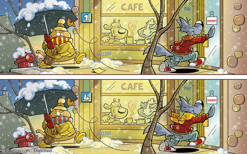 Rate- / Wimmelbild: Le cafe 1