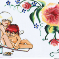 Chibiengelchen unterm Rosenstauch
