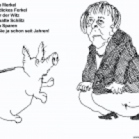 Angela Merkel und das Ferkel