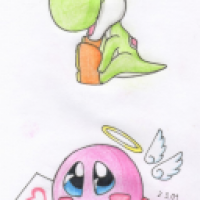 Yoshi <3 & Kirby... ¬_¬
