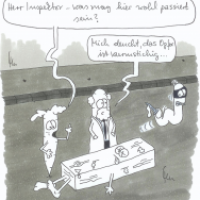 Einbildkrimi in schwarzweiß