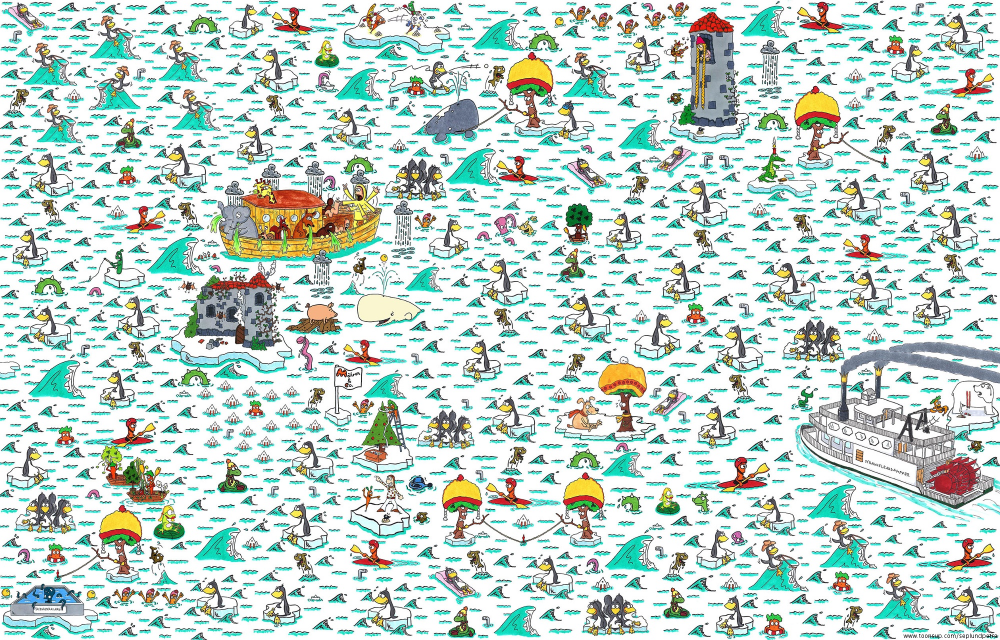 Picture Puzzle: Pinguingewimmel 1