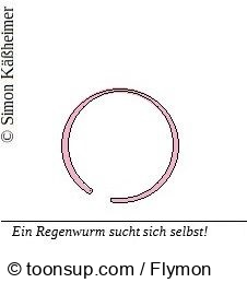Cartoon: Er sucht sich selbst der Wurm ... 1