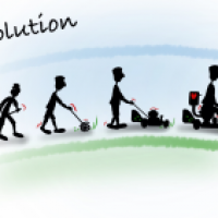 Evolution des Rasenmähens