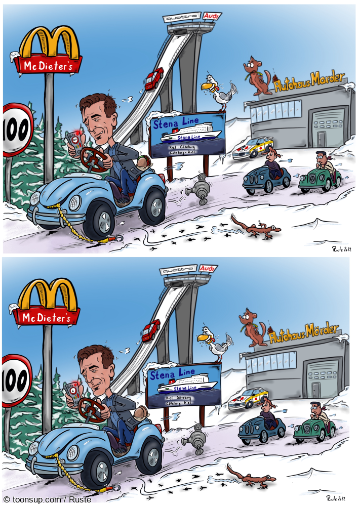 Caricature: Feierabend Suchbild Challenge Ruste 1