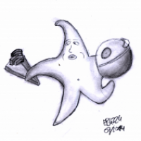 Stern spielt mit Sternenzerstörer und Todesstern