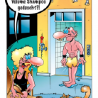 Cartoon von Stefan Bayer: Volume Shampoo