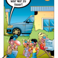 Cartoon von Stefan Bayer: Dieselruß lässt Meeresspiegel steigen!