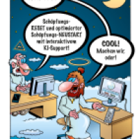 Cartoon von Stefan Bayer: Schöpfung