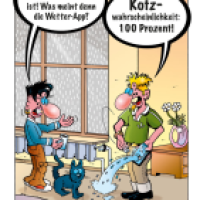 Cartoon von Stefan Bayer: Wetter-App
