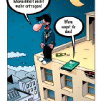 Cartoon von Stefan Bayer: Auf dem Dach