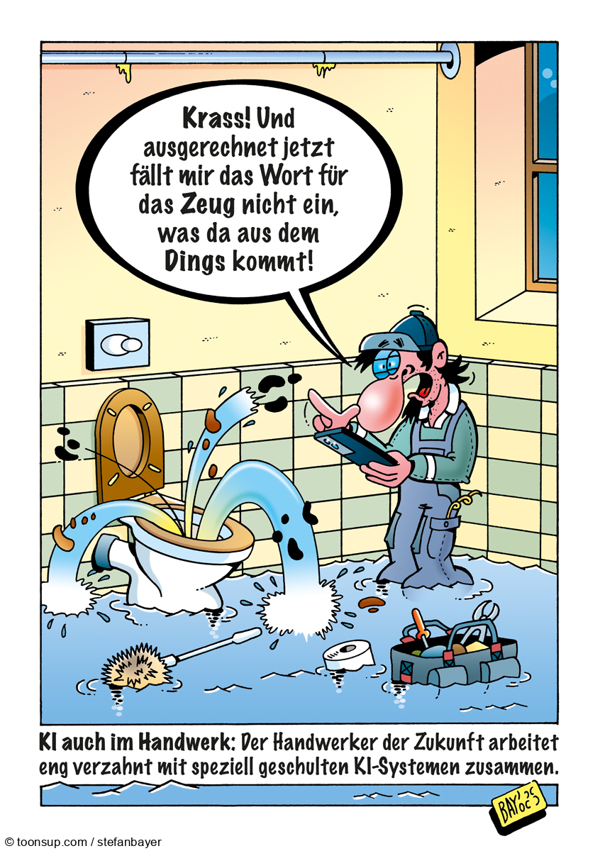 Cartoon: Cartoon von Stefan Bayer: Handwerk der Zukunft 1