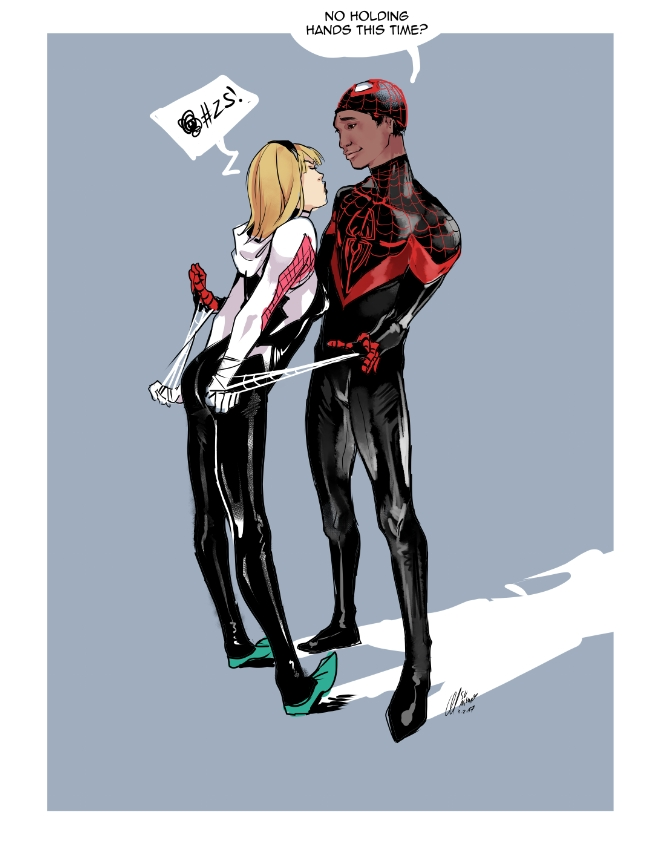 Illustration: Holding Hands - Miles and Gwen 1