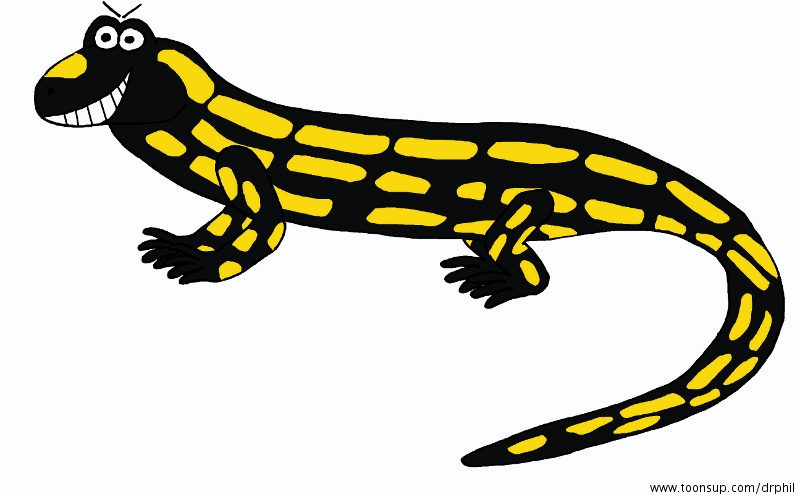 Illustration: Salamander, grinsend 1