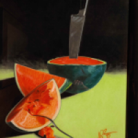 Stilleben mit Melone