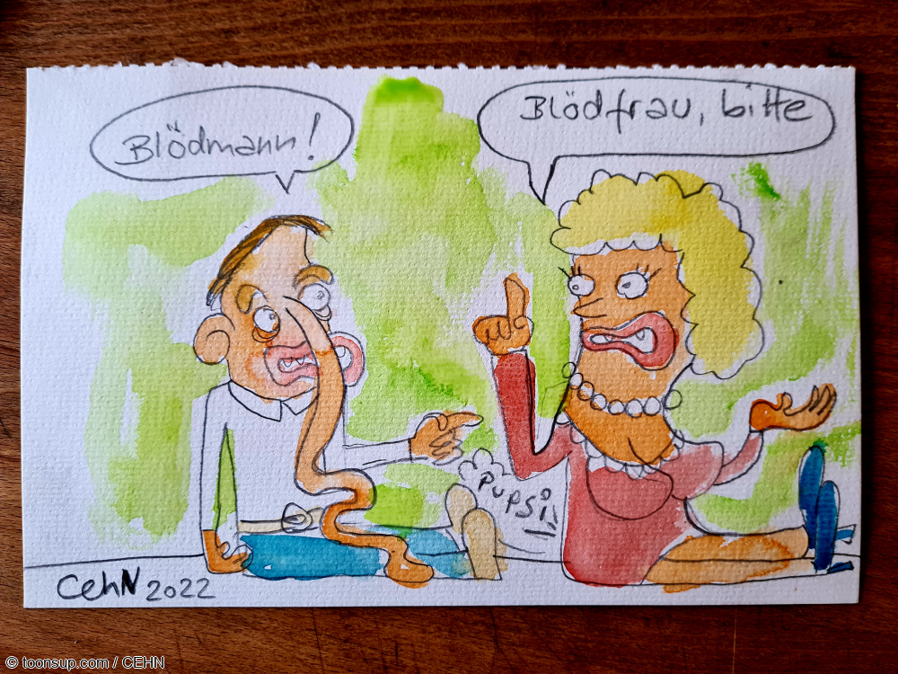 Cartoon: Blödes Paar 1