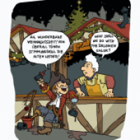 Pirat auf dem Weihnachtsmarkt