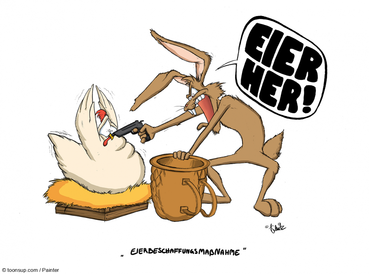 Cartoon: Eierbeschaffungsmaßnahme 1