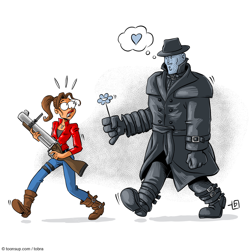 Cartoon: Mr. X in Love 1