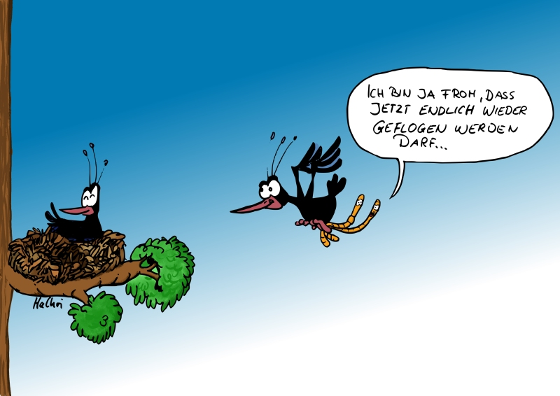 Cartoon: Lets fly again 1