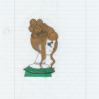 Mädchen mit Hochsteck Frisur
