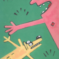 Sunbather and his dog