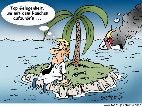 Cartoon: Positives Denken 1