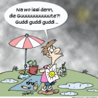 Cartoon Sommer ohne Sonne