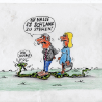Schlangestehen
