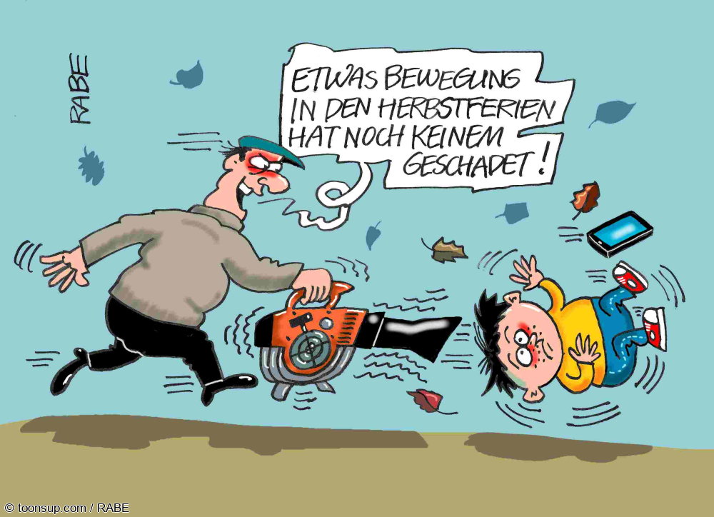 Cartoon: Laubbläserei 1