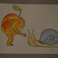 Der Apfel und die Schnecke