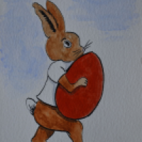 Der kleene Hasi mit dem roten Ei