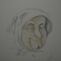 Alte Frau mit Kopftuch
