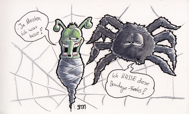 Cartoon: Bondage-Spinne 1