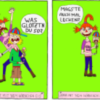 Dummpatz mit nem Hörnchen Eis