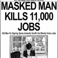 Masked Man Kills 11,000 Jobs