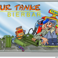 Schaufensterscheibe(Digitaldruck)für eine Bierbar