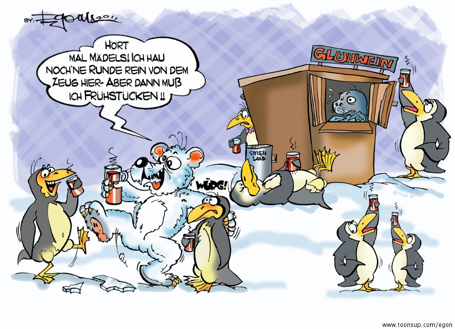 Cartoon: Glühwein zum Frühstück 1