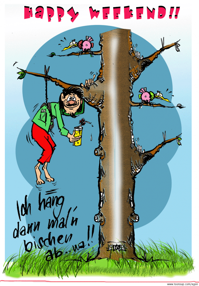 Cartoon: Abhängen. 1