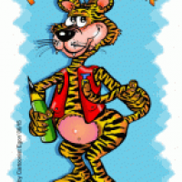 UPdate Maskottchen 'Schreibwarenladen' Papiertiger
