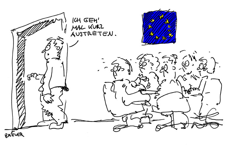 Cartoon: Austreten 1