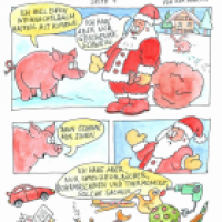 Schwein und Weihnachtsmann