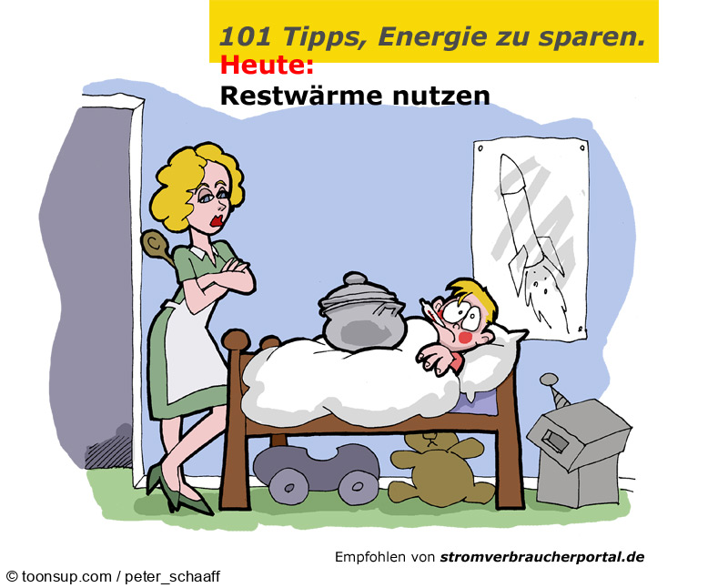 Cartoon: Energiespartipp November II: Restwärme nutzen 1