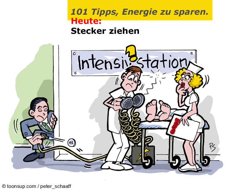 Cartoon: Energiespartipps November V: Stecker ziehen 1