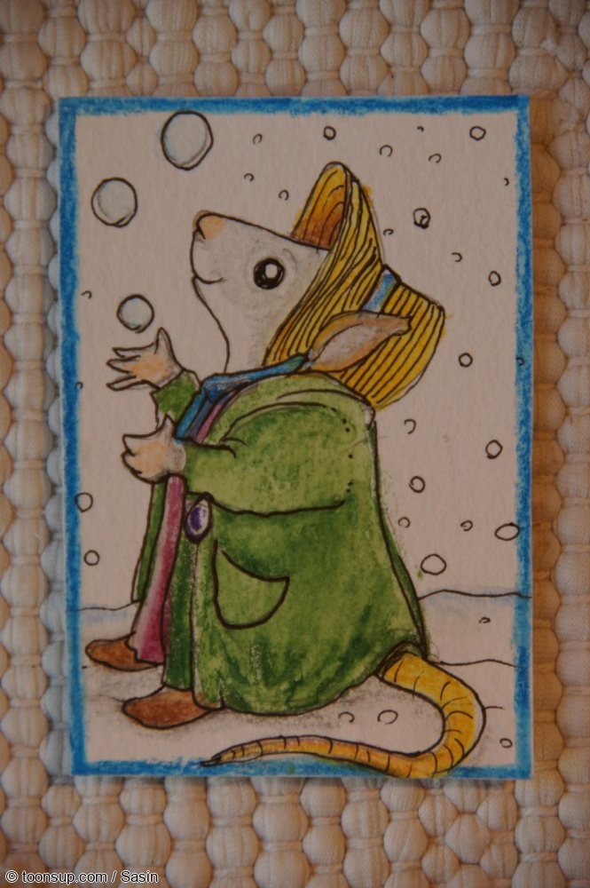 Photo: KaKAO-Karten "Juggling Mouse" 'n "Fish with fish" von Genie 3