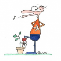 Holzbein - Pflanzstock