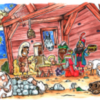 Weihnachtswunschbild - Krippenfiguren