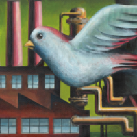 Vogel mit 3 Schornsteinen