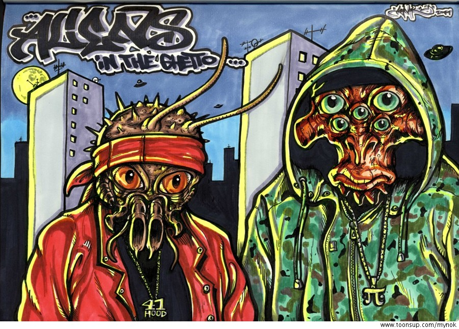 Illustration: Aliens in the Ghetto 1
